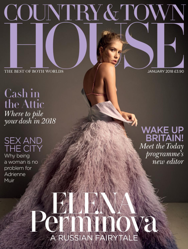 Elena Perminova featured on the Country & Town House cover from January 2018