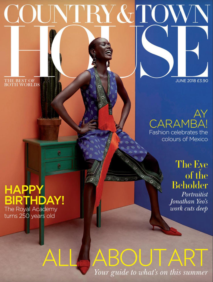 Ajak Deng featured on the Country & Town House cover from June 2018