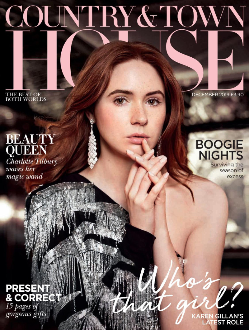 Karen Gillan featured on the Country & Town House cover from December 2019