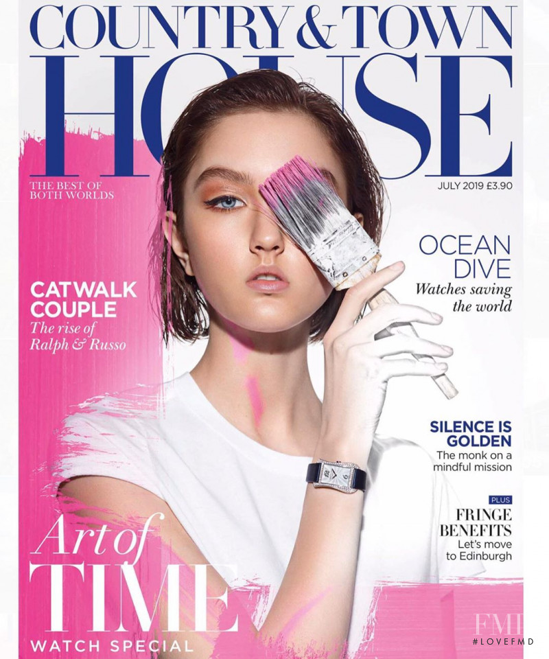 Nastya Cherkasova featured on the Country & Town House cover from July 2019
