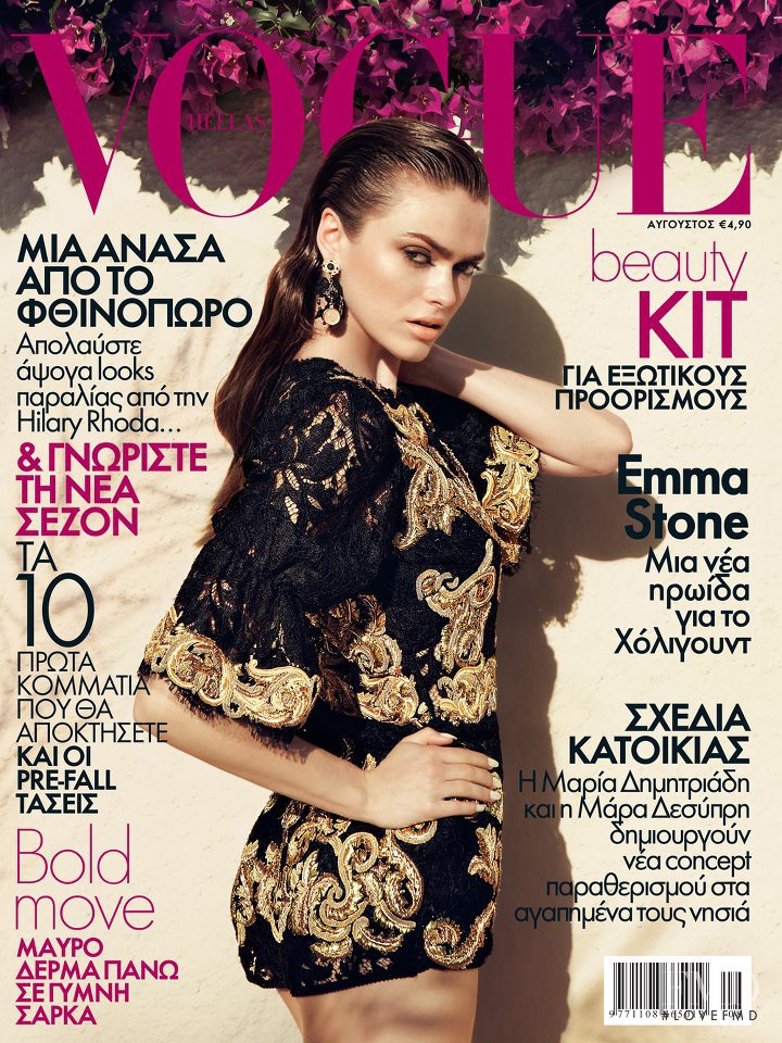 Sophie Vlaming featured on the Vogue Greece cover from August 2012