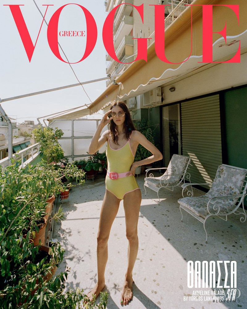 Aymeline Valade featured on the Vogue Greece cover from July 2019