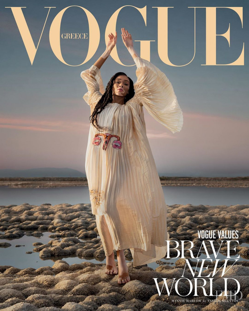 Winnie Chantelle Harlow featured on the Vogue Greece cover from February 2020