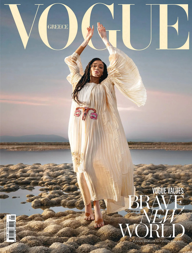 Winnie Chantelle Harlow featured on the Vogue Greece cover from February 2020