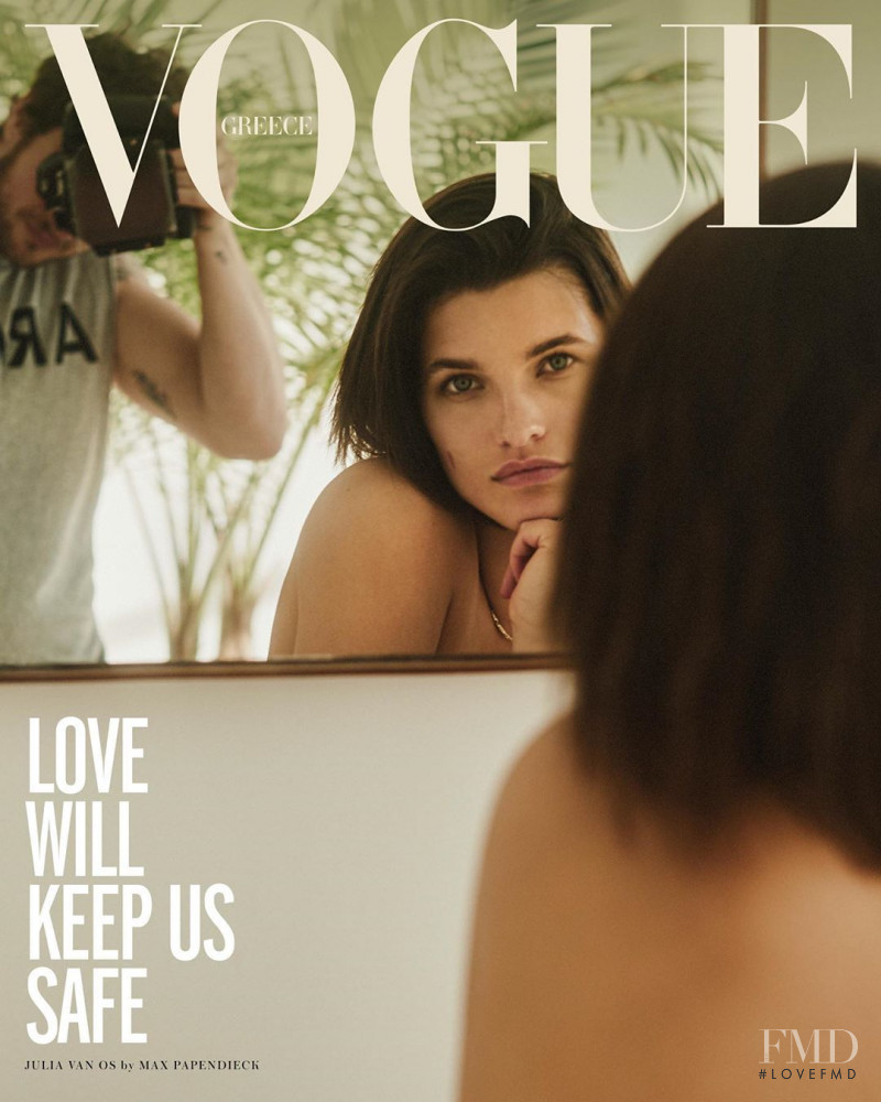 Julia van Os featured on the Vogue Greece cover from May 2020