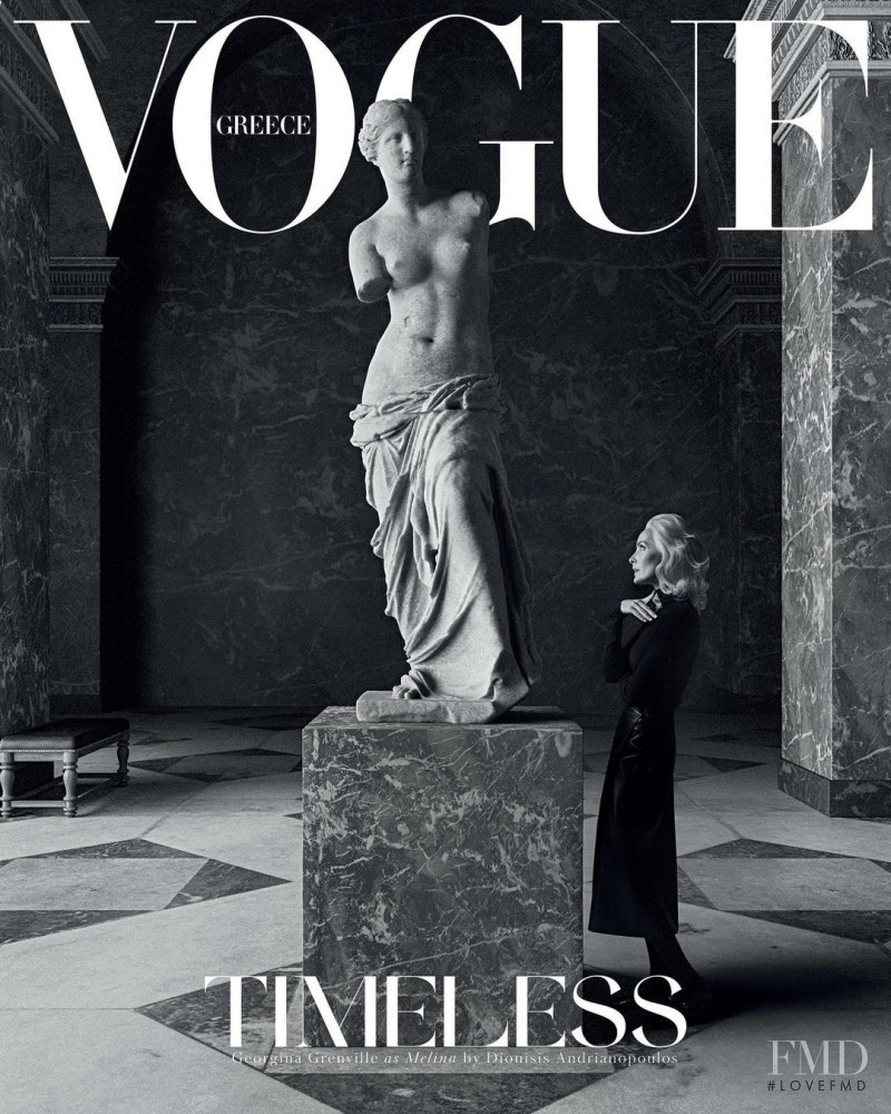 Georgina Grenville featured on the Vogue Greece cover from October 2020