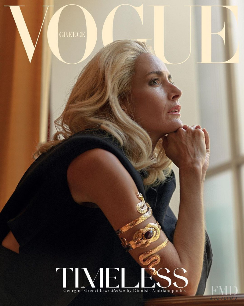 Georgina Grenville featured on the Vogue Greece cover from October 2020