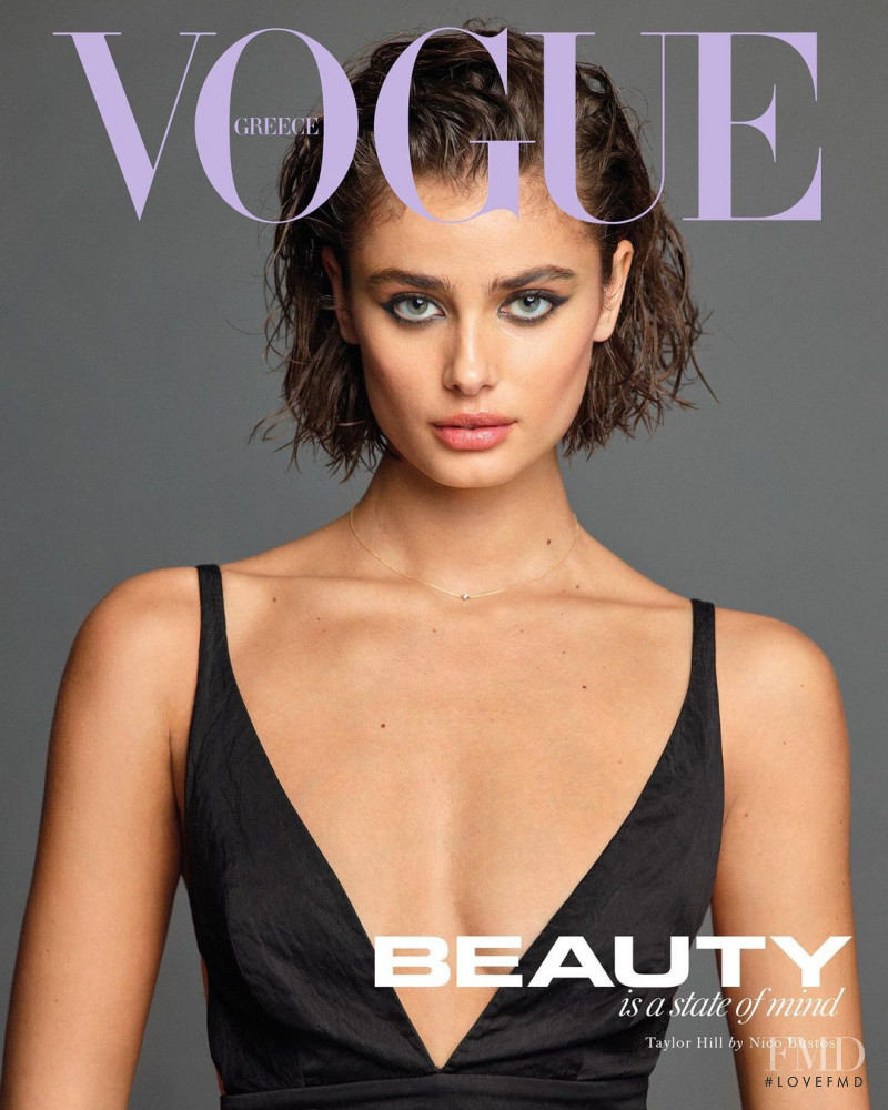 Taylor Hill featured on the Vogue Greece cover from January 2021