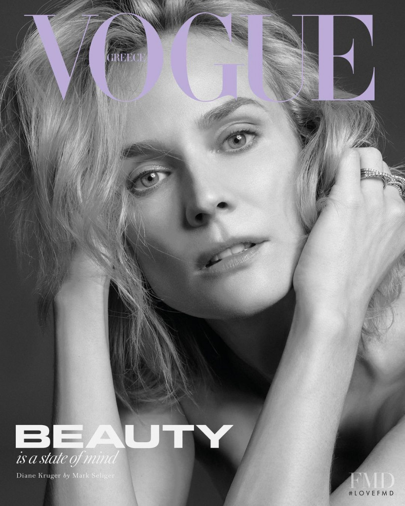 Diane Heidkruger featured on the Vogue Greece cover from January 2021