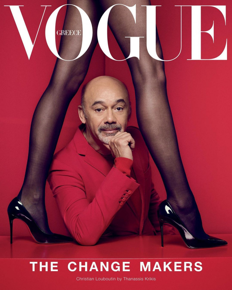 Christian Louboutin featured on the Vogue Greece cover from December 2022