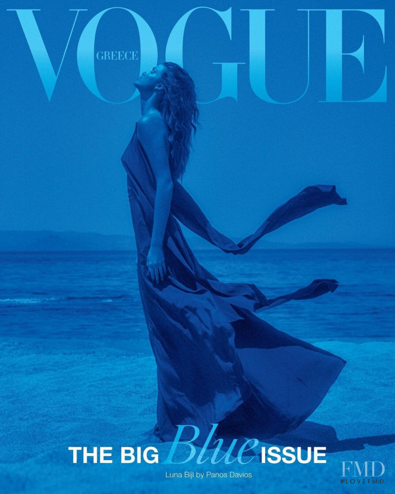 Luna Bijl featured on the Vogue Greece cover from July 2022