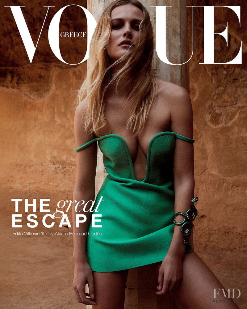 Edita Vilkeviciute featured on the Vogue Greece cover from June 2022