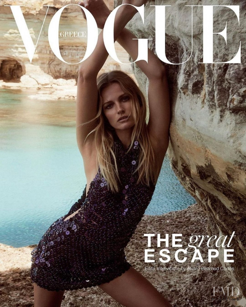 Edita Vilkeviciute featured on the Vogue Greece cover from June 2022