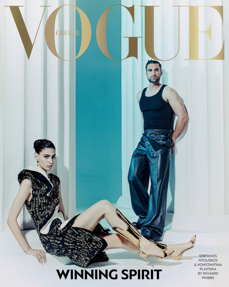 Konstantina Pliatsika, Stefanos Ntouskos featured on the Vogue Greece cover from July 2024