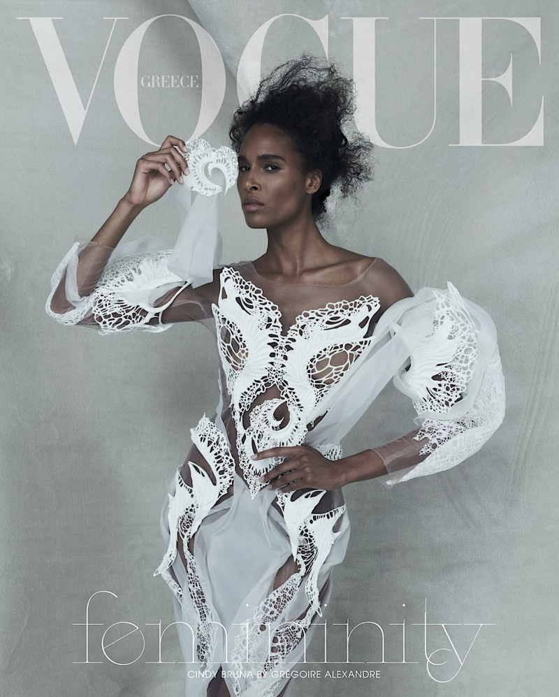 Cindy Bruna featured on the Vogue Greece cover from November 2024