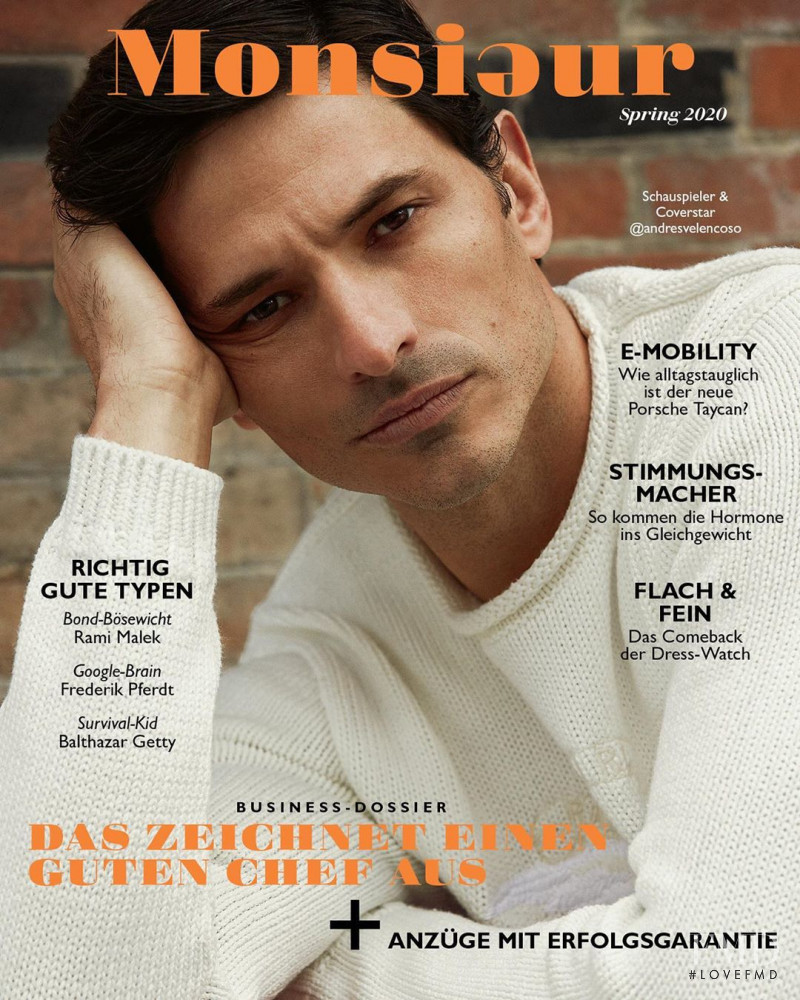 Andres Velencoso featured on the Monsieur by Madame cover from April 2020
