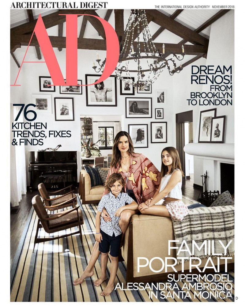 Alessandra Ambrosio featured on the Architectural Digest cover from November 2018