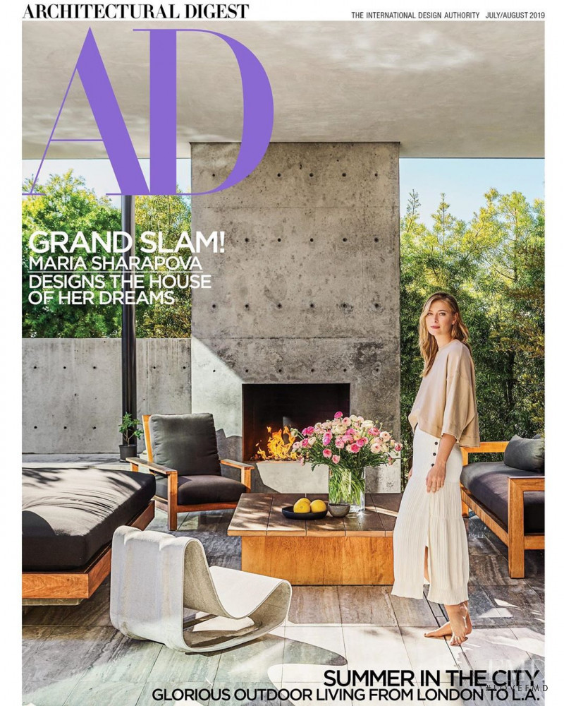 Maria Sharapova featured on the Architectural Digest cover from July 2019