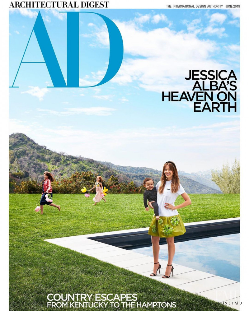 Jessica Alba featured on the Architectural Digest cover from June 2019