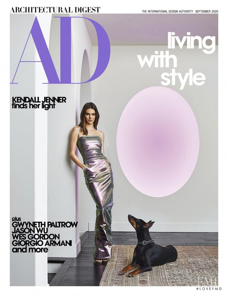 Kendall Jenner featured on the Architectural Digest cover from September 2020