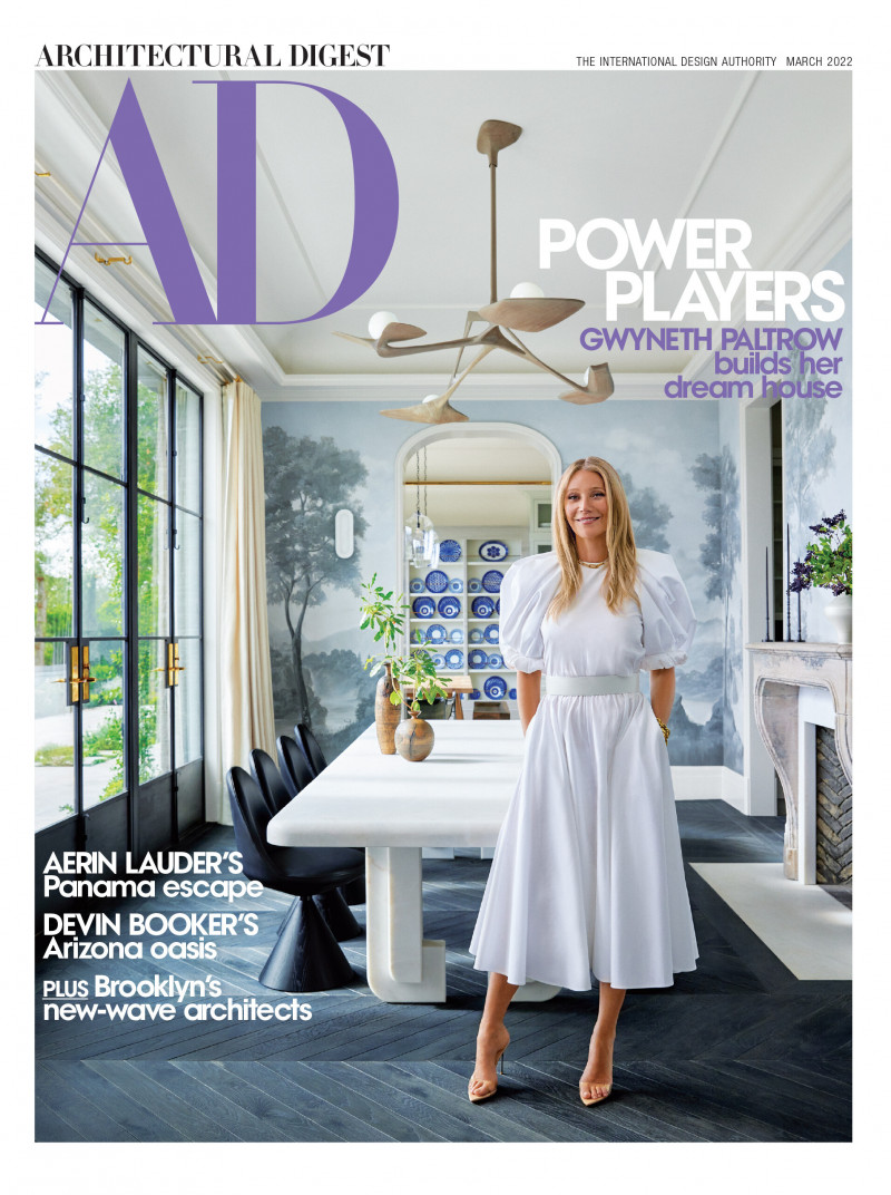 Gwyneth Paltrow featured on the Architectural Digest cover from March 2022