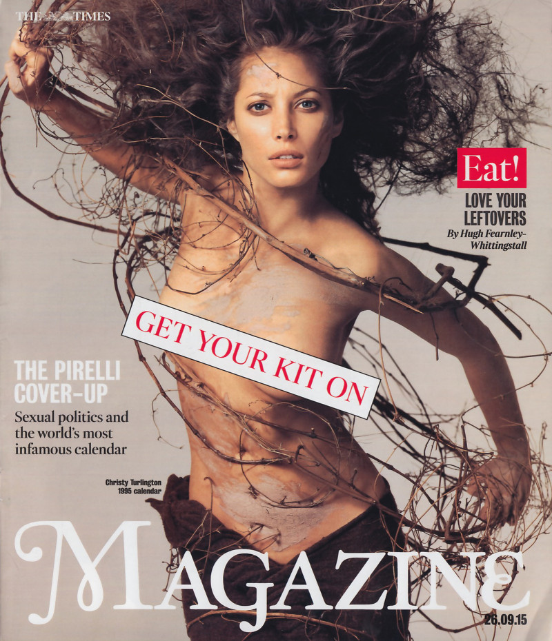 Christy Turlington featured on the The Sunday Times Magazine cover from September 2015