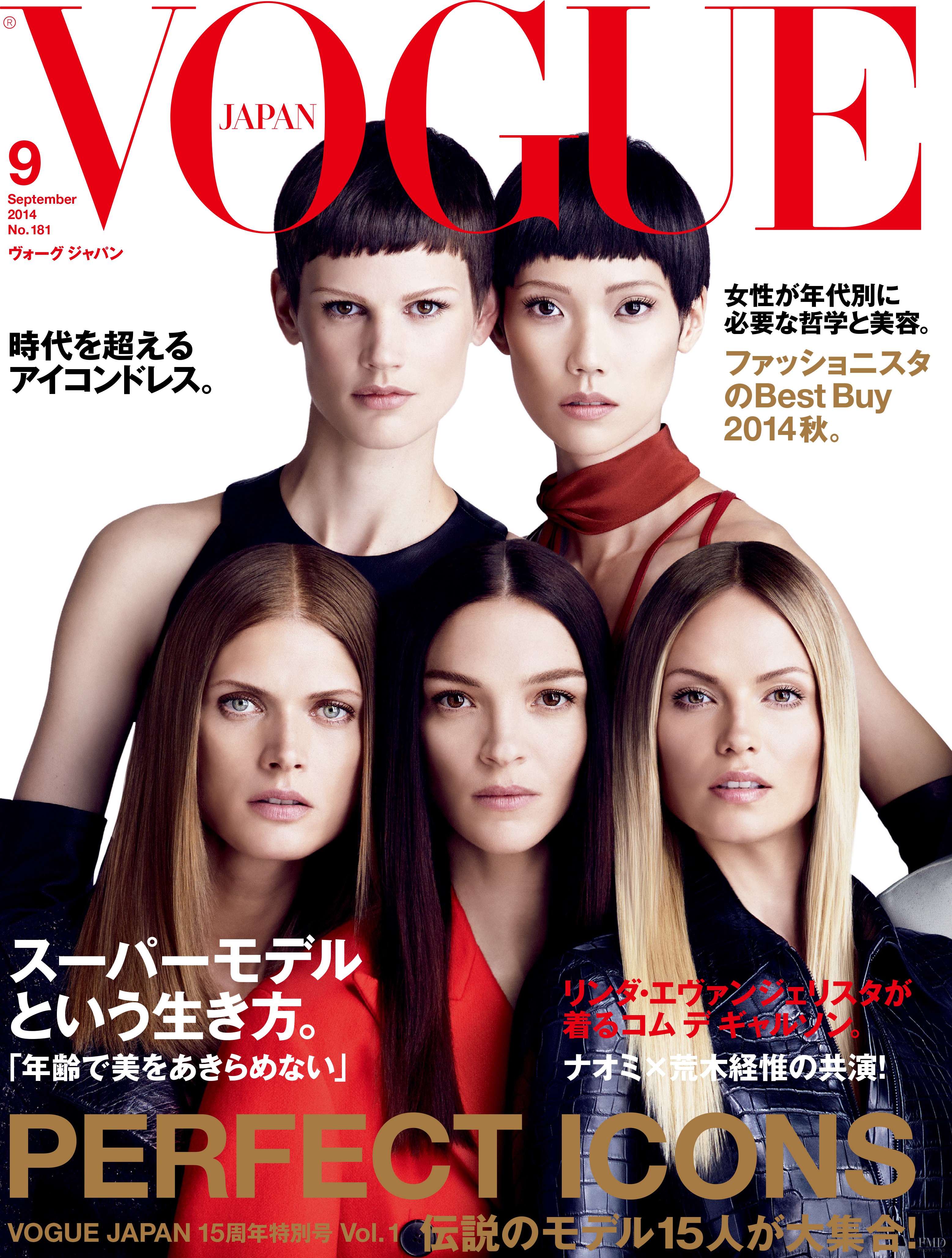 Cover of Vogue Japan with Malgosia BelaMariacarla BosconoSaskia de ...