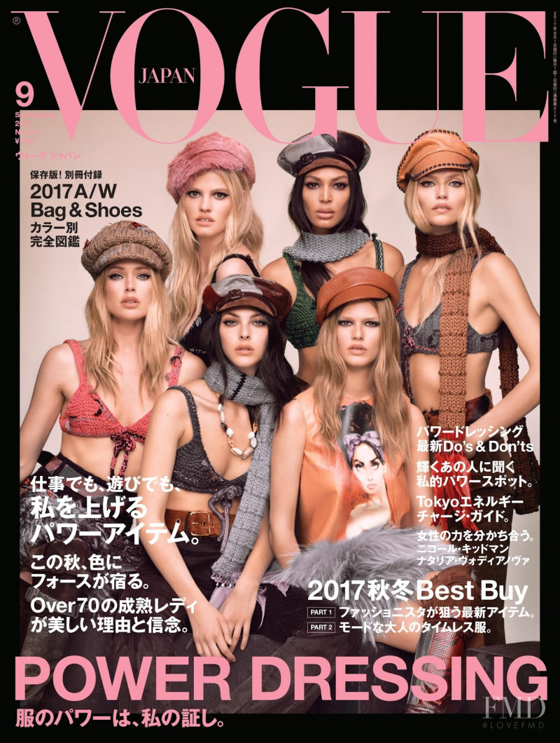 Lara Stone, Doutzen Kroes, Natasha Poly, Joan Smalls, Anna Ewers, Vittoria Ceretti featured on the Vogue Japan cover from September 2017