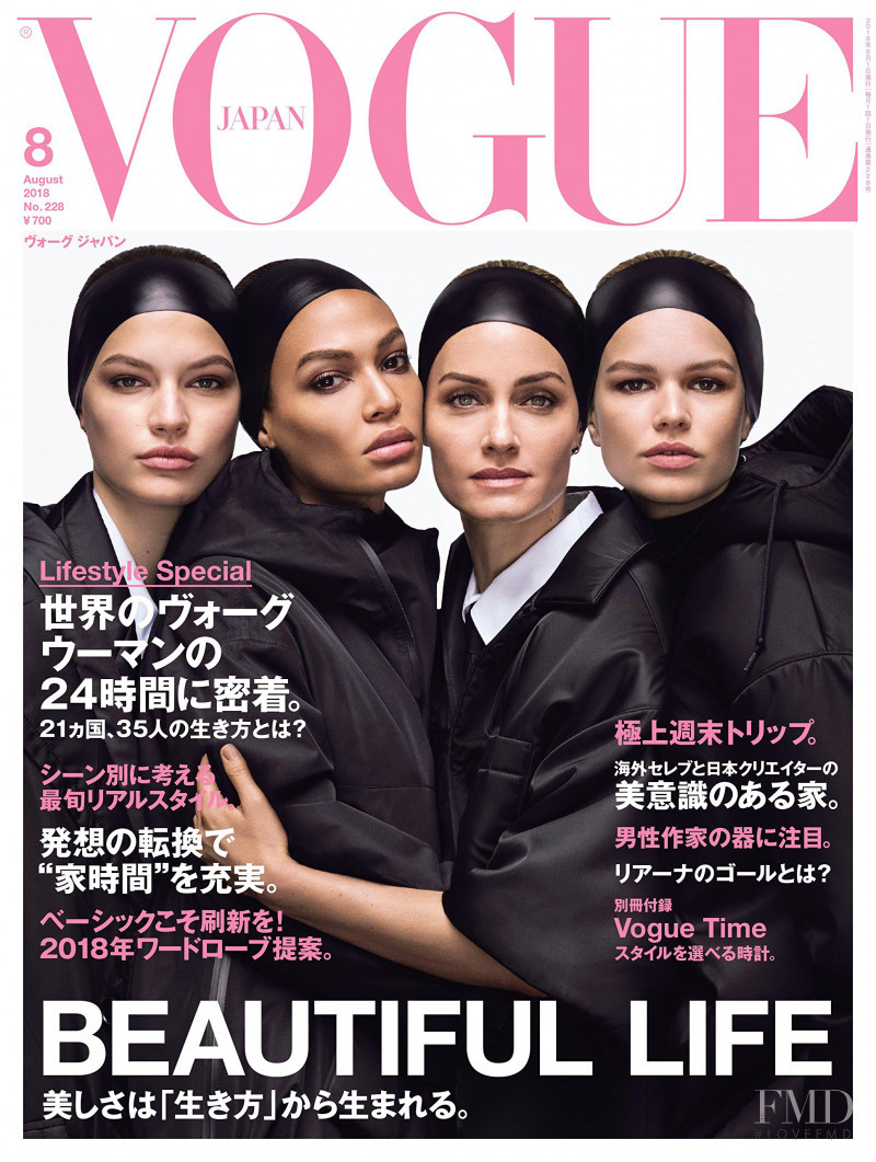 Amber Valletta, Joan Smalls, Anna Ewers, Faretta Radic featured on the Vogue Japan cover from August 2018