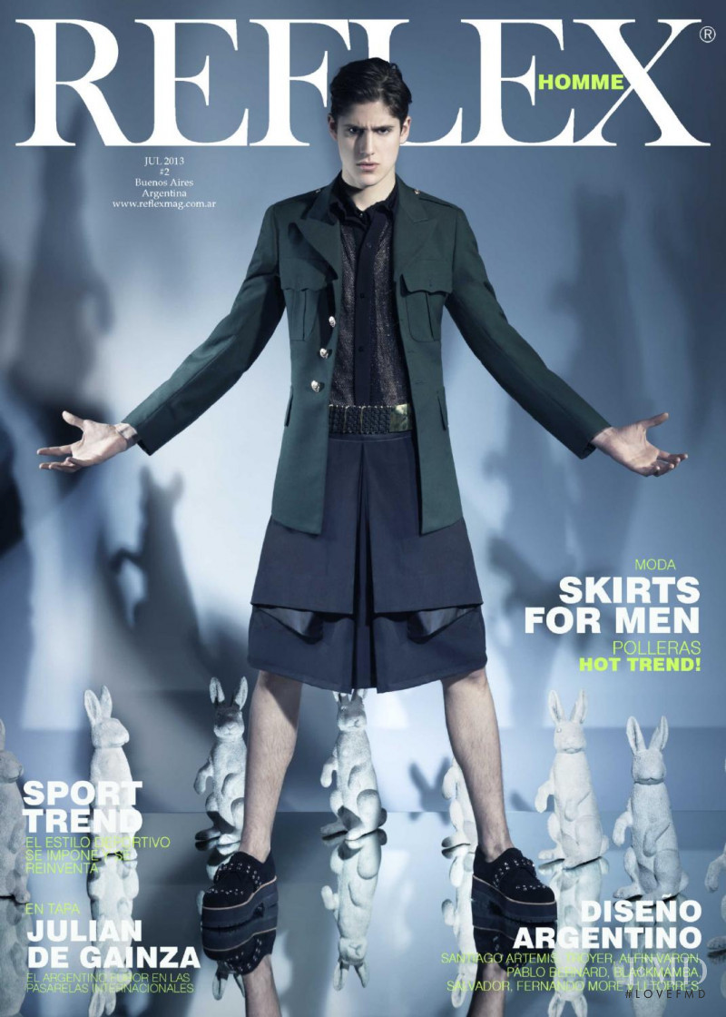 Julian de Gainza featured on the Reflex Homme cover from July 2013