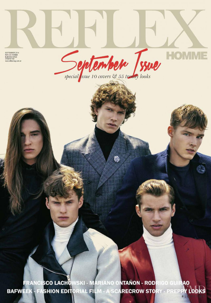 Benjamin Knapp, Paul Corona, Leo Bruno, Kacey Carig and Hugo Mayhew featured on the Reflex Homme cover from September 2014