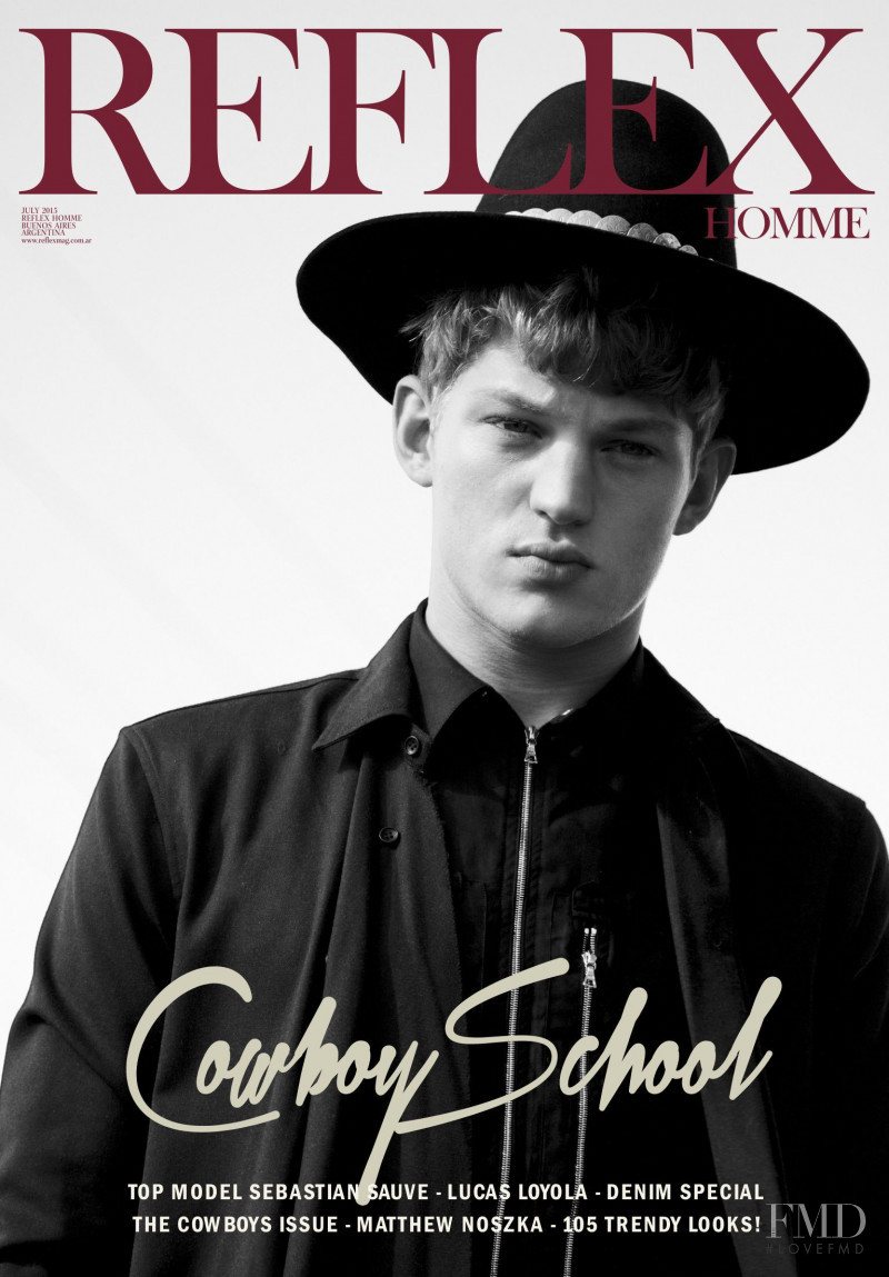 Sebastian Sauve featured on the Reflex Homme cover from July 2015