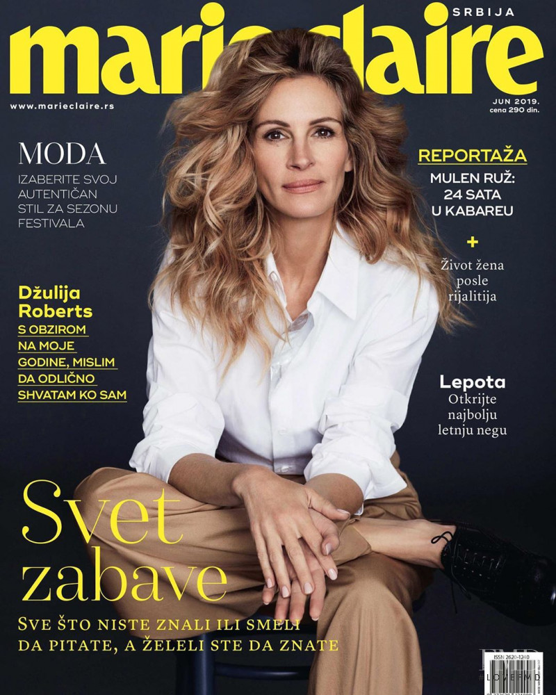 Julia Roberts featured on the Marie Claire Serbia cover from June 2019