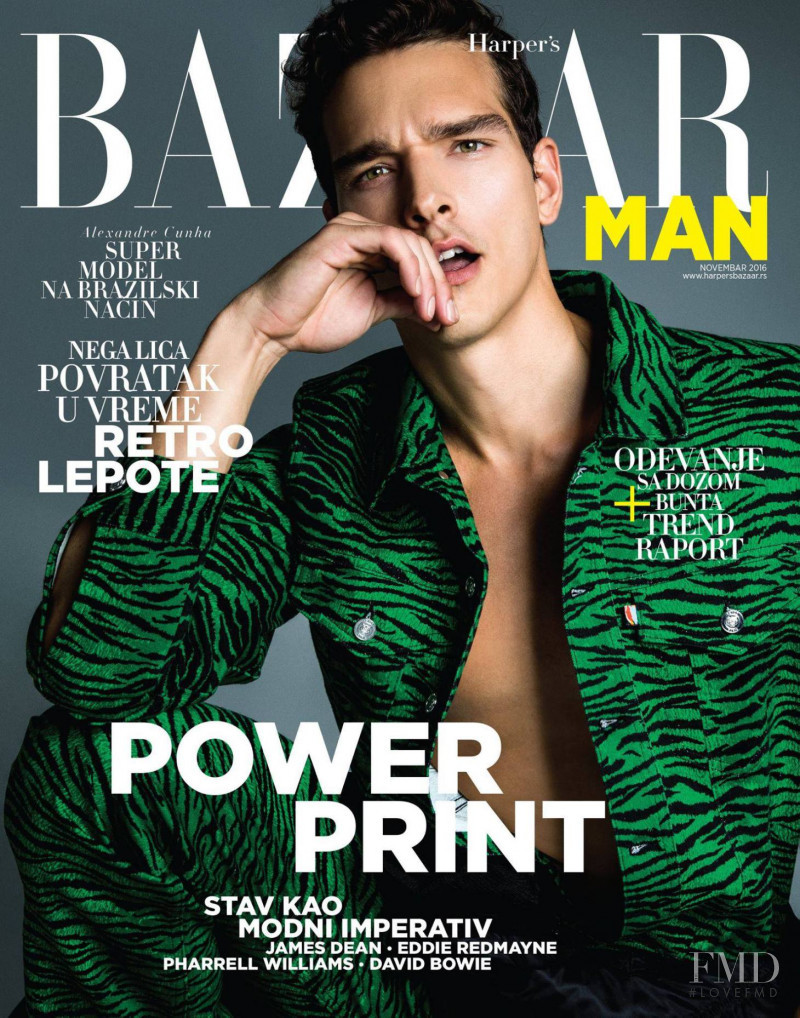 Alexandre Cunha featured on the Harper\'s Bazaar Man Serbia cover from November 2016