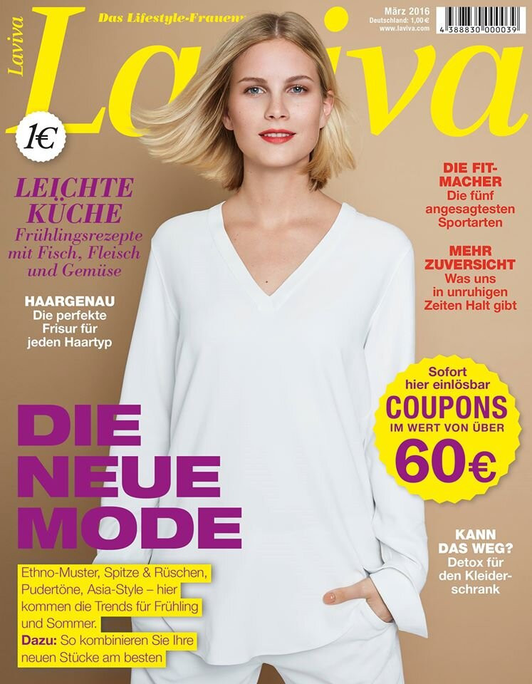 Julia Lyon featured on the Laviva cover from March 2016