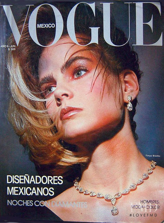 Tonya Bradley featured on the Vogue Mexico cover from June 1985