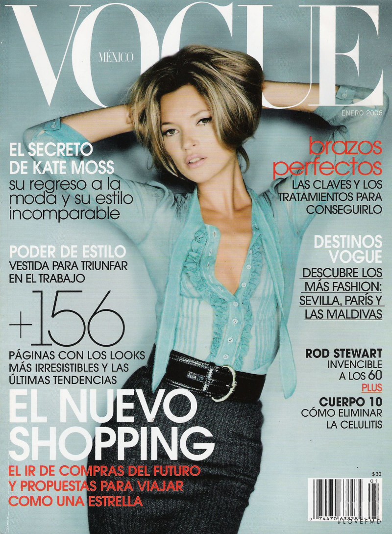Kate Moss featured on the Vogue Mexico cover from January 2006