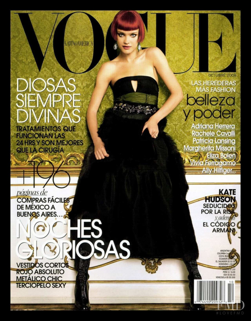 Natalia Vodianova featured on the Vogue Mexico cover from October 2006