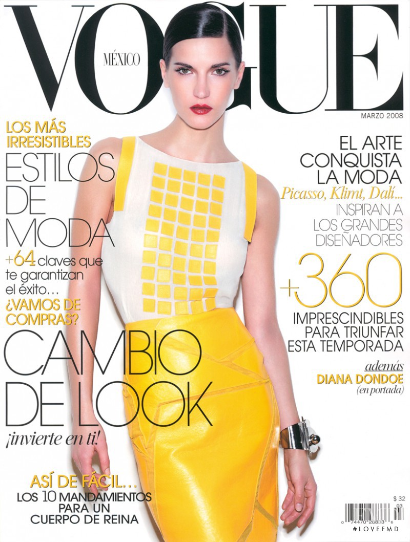 Diana Dondoe featured on the Vogue Mexico cover from March 2008