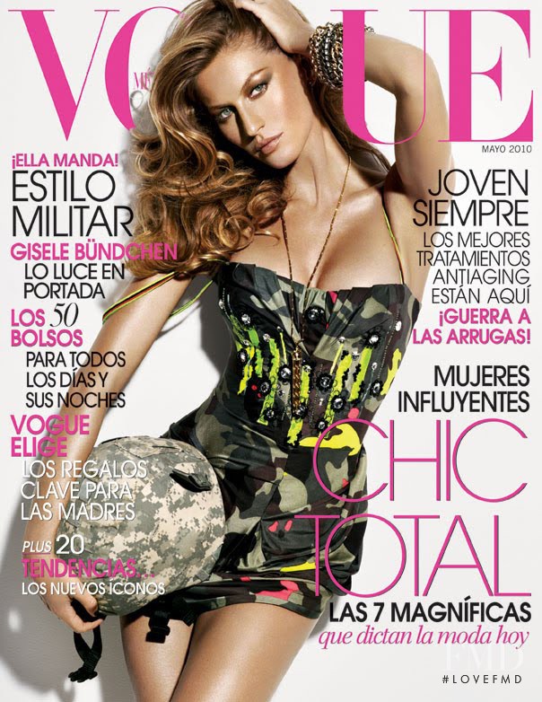 Gisele Bundchen featured on the Vogue Mexico cover from May 2010