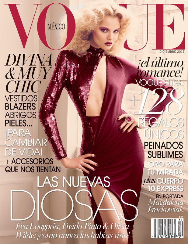 Magdalena Frackowiak featured on the Vogue Mexico cover from December 2011