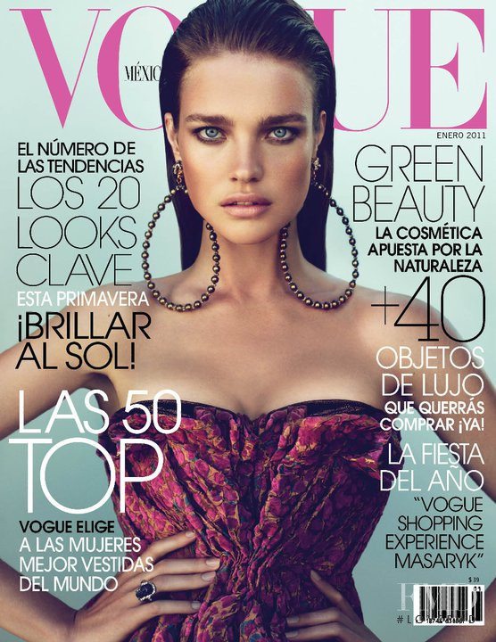 Natalia Vodianova featured on the Vogue Mexico cover from January 2011
