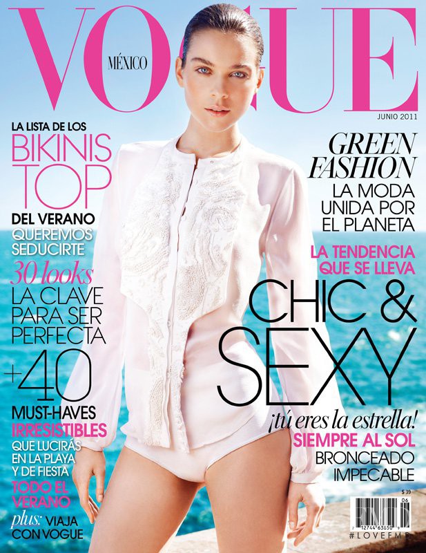 Kim Noorda featured on the Vogue Mexico cover from June 2011