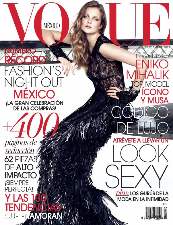Eniko Mihalik featured on the Vogue Mexico cover from September 2011