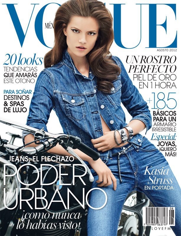 Kasia Struss featured on the Vogue Mexico cover from August 2012