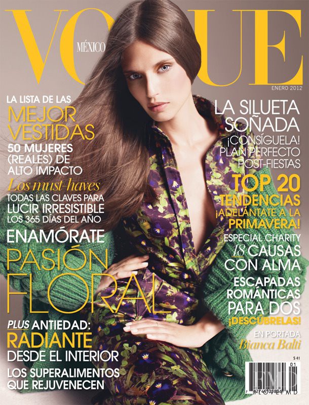 Bianca Balti featured on the Vogue Mexico cover from January 2012