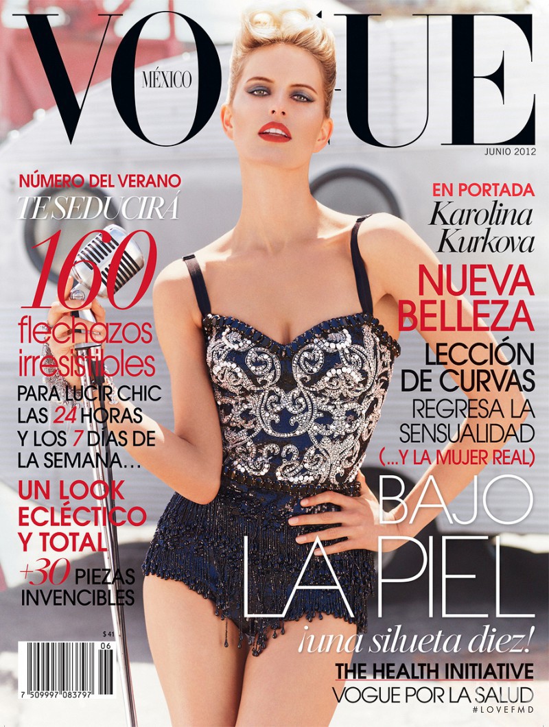 Karolina Kurkova featured on the Vogue Mexico cover from June 2012