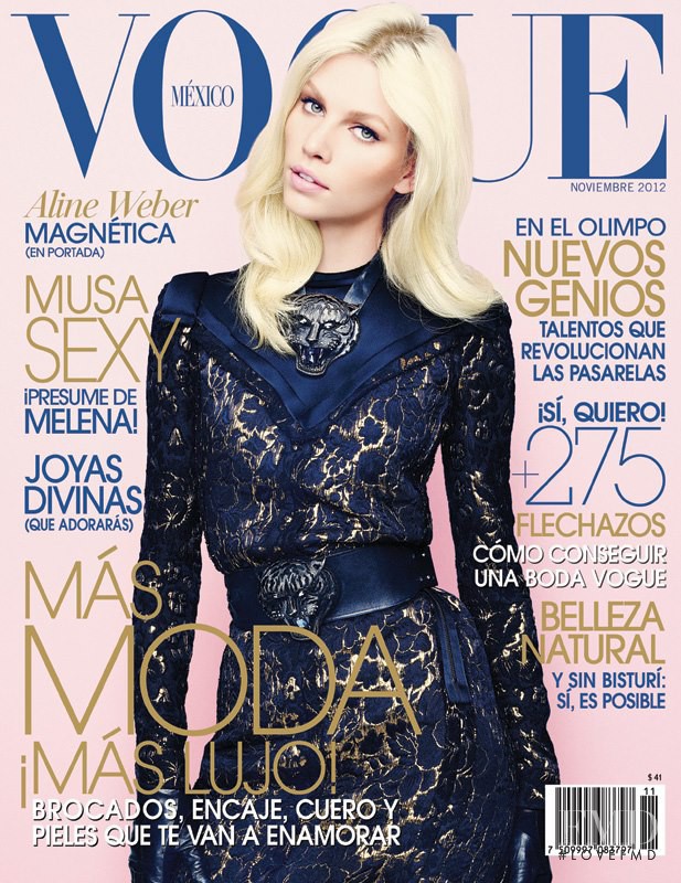 Aline Weber featured on the Vogue Mexico cover from November 2012