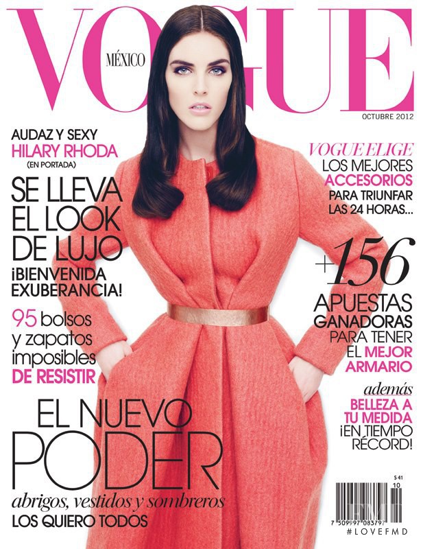 Hilary Rhoda featured on the Vogue Mexico cover from October 2012