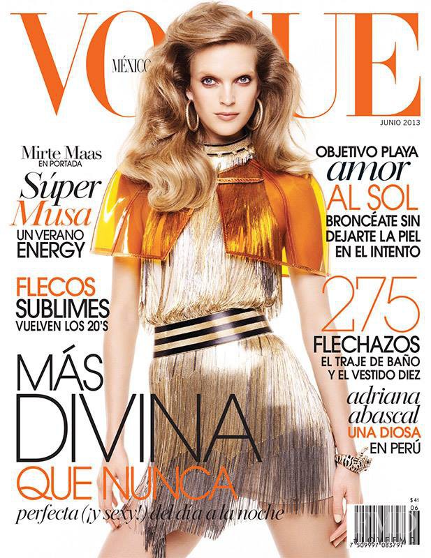 Mirte Maas featured on the Vogue Mexico cover from June 2013